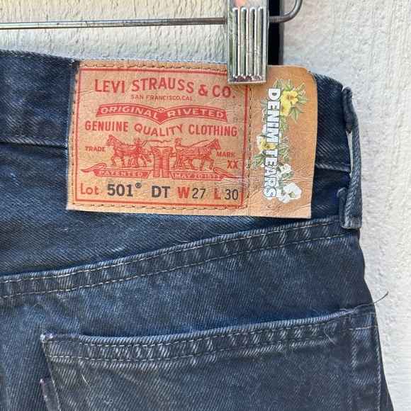 Denim Tears X Levi's 501 Red Clay Cotton Wreath Jeans Size 27 - Picture 5 of 9